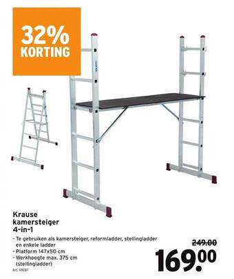 GAMMA Krause kamersteiger 4in1 aanbieding