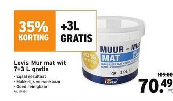 GAMMA Levis mur mat wit aanbieding
