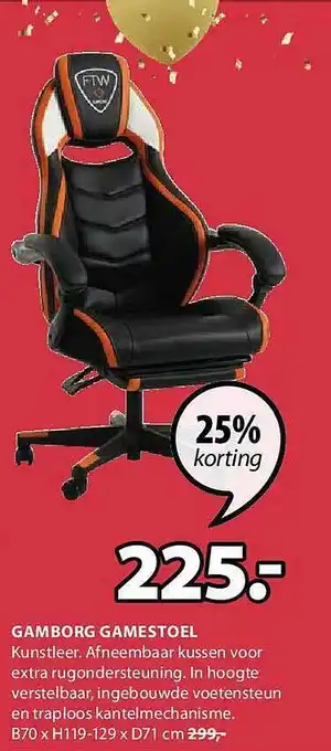 Jysk Gambord gamestoel aanbieding
