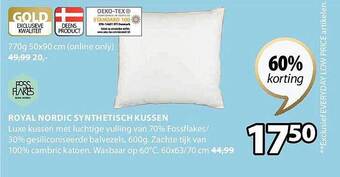 Jysk Royal nordic synthetisch kussen aanbieding