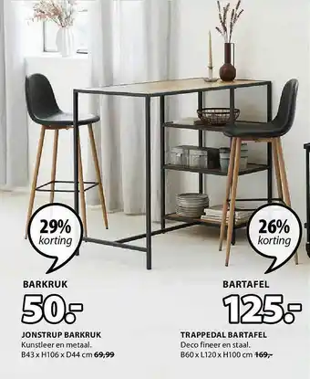 Jysk Jonstrup barkruk, trappedal bartafel aanbieding