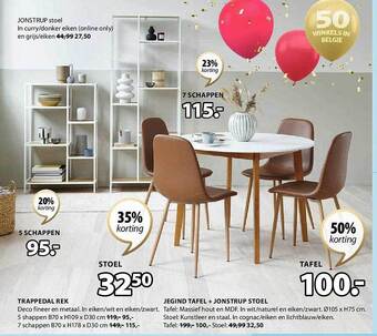 Jysk Trappedal rek, jegind tafel + jonstrup stoel aanbieding