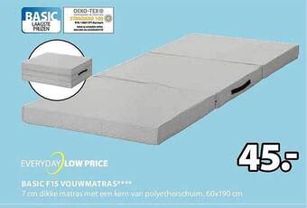Jysk Basic f15 vouwmatras 60x190 cm aanbieding
