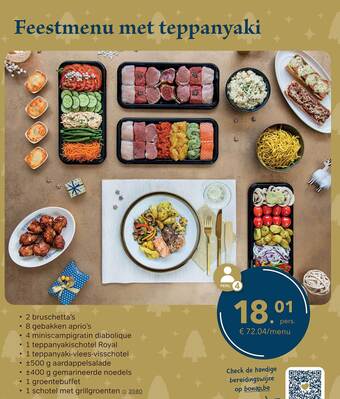 Bon Ap Feestmenu met teppanyaki aanbieding