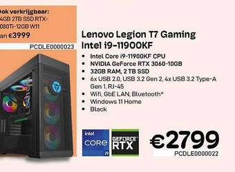 CompuDeals Lenovo legion t7 gaming intel i911900kf aanbieding