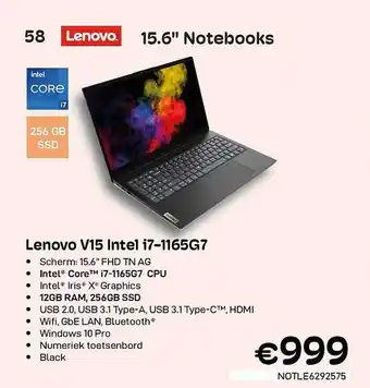 CompuDeals Lenovo v15 intel i71165g7 aanbieding