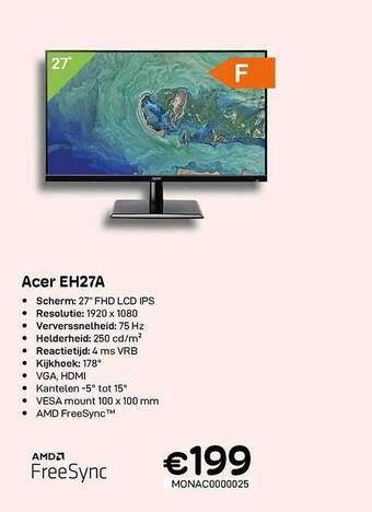CompuDeals Acer eh27a aanbieding