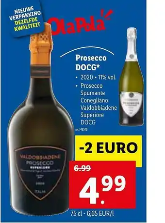 Lidl Prosecco Docg Valdobbiadene aanbieding