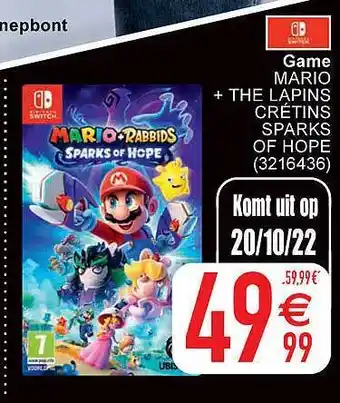 Cora Game mario + the lapins crétins sparks of hope aanbieding