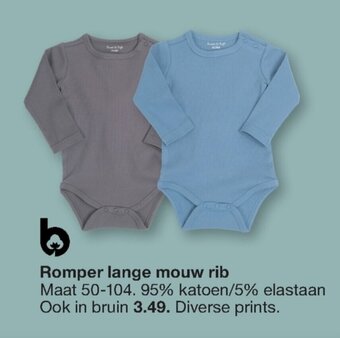 Zeeman Romper lange mouw rib aanbieding