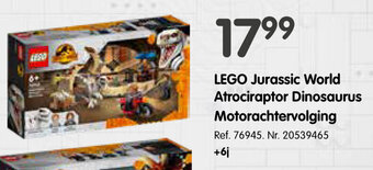Fun Lego Jurassic World Atrociraptor Dinosaurus Motorachtervolging aanbieding