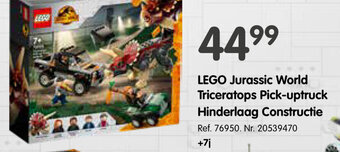 Fun Lego Jurassic World Triceratops Pick-uptruck Hinderlaag Constructie aanbieding