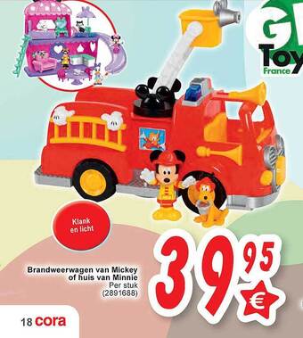 Brandweerwagen van mickey of huis van minnie