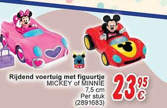 Cora Rijdend voertuig met figuurtje mickey of minnie aanbieding