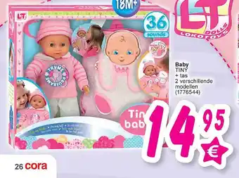 Cora Baby tiny + tas aanbieding