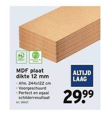 GAMMA Mdf plaat dikte 12 mm aanbieding