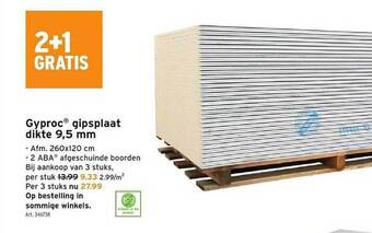 GAMMA Gyproc gipsplaat dikte 9,5mm aanbieding