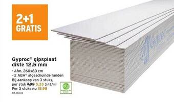 GAMMA Gyproc gipsplaat dikte 12,5 mm aanbieding