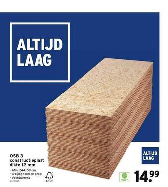 GAMMA Osb 3 constructieplaat dikte 12 mm aanbieding