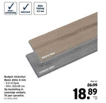 GAMMA Budget clickvinyl basic dikte 4 mm aanbieding