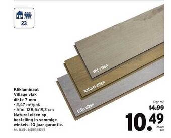 GAMMA Kliklaminaat village vlak dikte 7 mm aanbieding