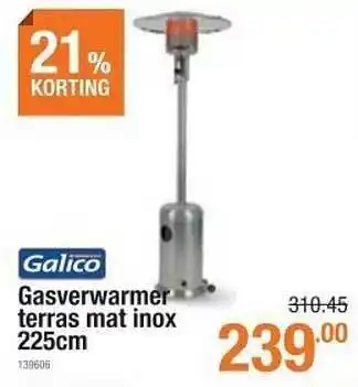 Gasverwarmer terras mat inox