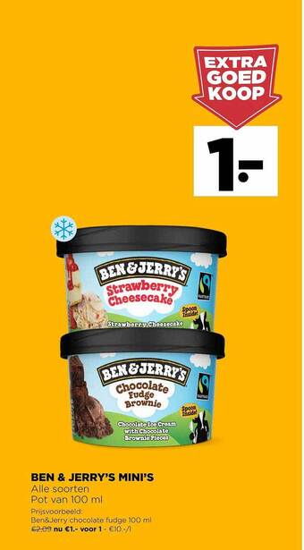 Jumbo Ben & jerry's mini's aanbieding