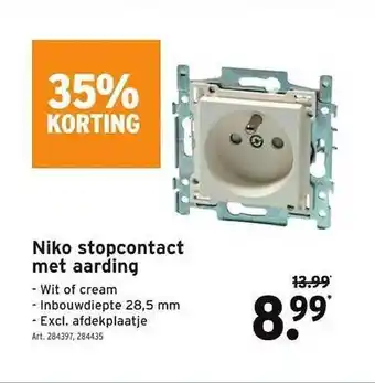 GAMMA Niko stopcontact met aarding aanbieding