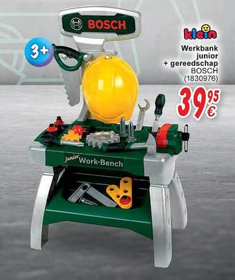 Cora Werkbank junior + gereedschap bosch aanbieding