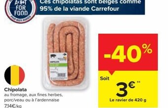 Carrefour Chipolata 420g aanbieding