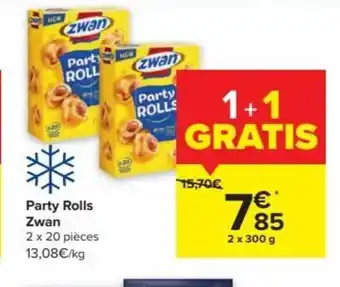 Carrefour Zwan Party Rolls 2 x 20 Pieces aanbieding