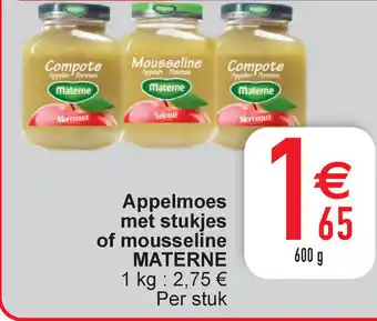 Cora Materne appelmoes met stukjes of mousseline 600 G aanbieding