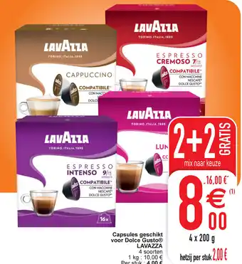 Lavazza capsules geschikt 4x200G