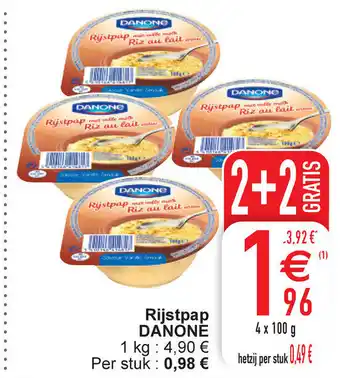 Cora Danone rijstpap 4x100G aanbieding