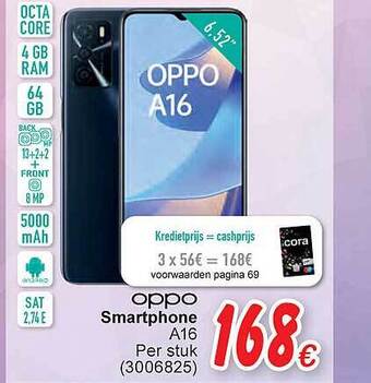 Cora Oppo smartphone a16 aanbieding