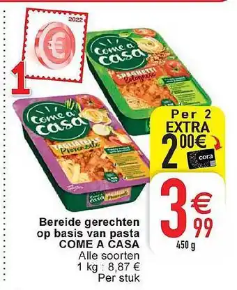 Cora Bereide gerechten op basis van pasta come a casa aanbieding