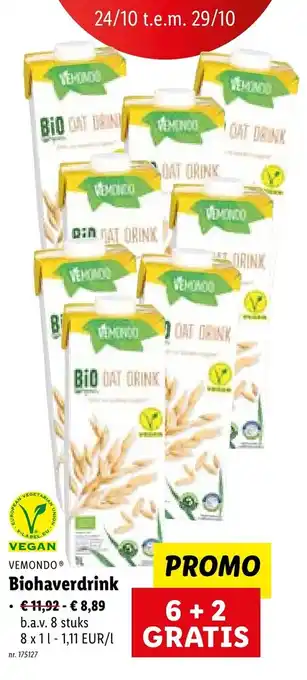 Lidl Vemondo Biohaverdrink 8x1L 175127 aanbieding