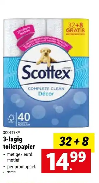 Lidl Scottex 3-lagig Toiletpapier Per promopack aanbieding
