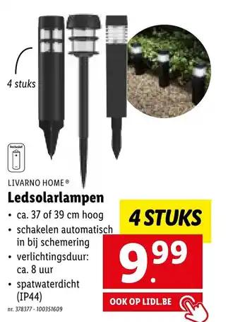 Lidl Livarno Home Ledsolarlampen 4 stuks 37 of 39 cm 378377-100351609 aanbieding