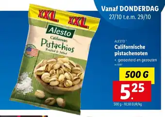 Lidl Alesto Californische Pistachenoten 500g 13267 aanbieding