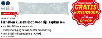 Lidl Livarno Home Flanellen Kussensloop voor zijslaapkussen 40 x 145 cm aanbieding