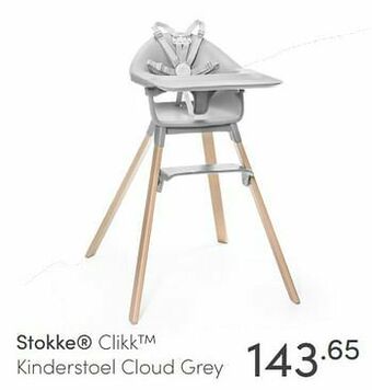 Baby & Tiener Stokke clikk kinderstoel cloud grey aanbieding