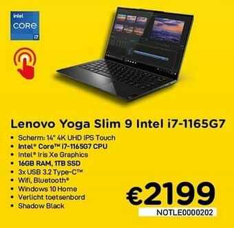CompuDeals Lenovo yoga slim 9 intel i7-1165g7 aanbieding
