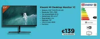 Xiaomi mi desktop monitor 1c