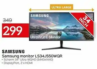 Selexion Samsung monitor ls34j550wqr aanbieding