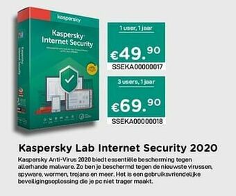 CompuDeals Kaspersky lab internet security 2020 aanbieding