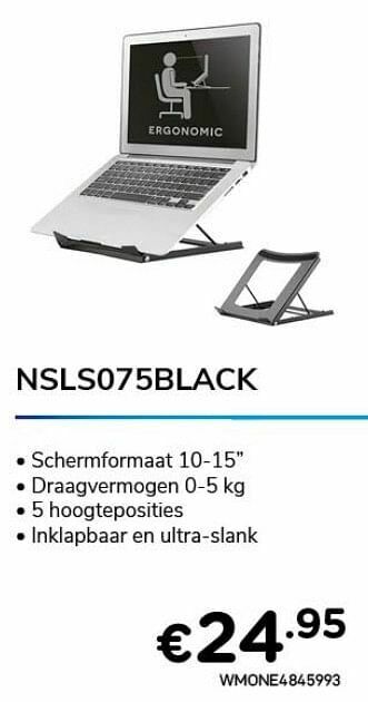 CompuDeals Newstar laptop stands nsls075black aanbieding
