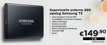 CompuDeals Supersnelle externe ssd opslag samsung t5 aanbieding