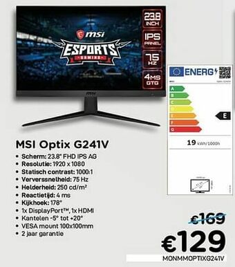 CompuDeals Msi optix g241v aanbieding