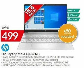 Selexion Hp laptop 15s-eq1272nb aanbieding